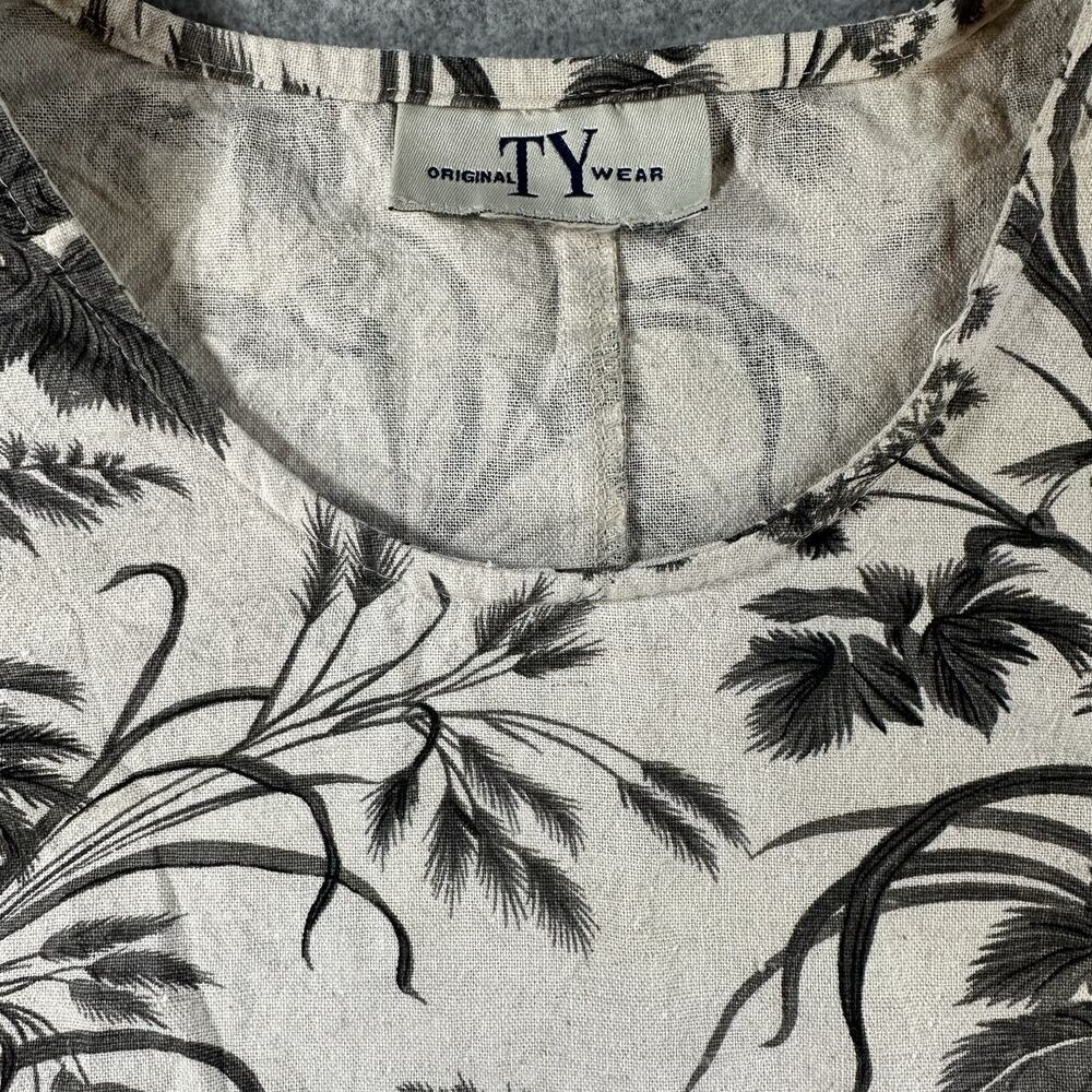TY Wear Beige Black Floral Sleeveless Round Neck Midi Dress Women’s S - Picture 2 of 8